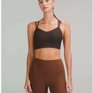 Lululemon Like A Cloud Ribbed Longline Bra, dark olive, sz 8, comfy, no flaws!